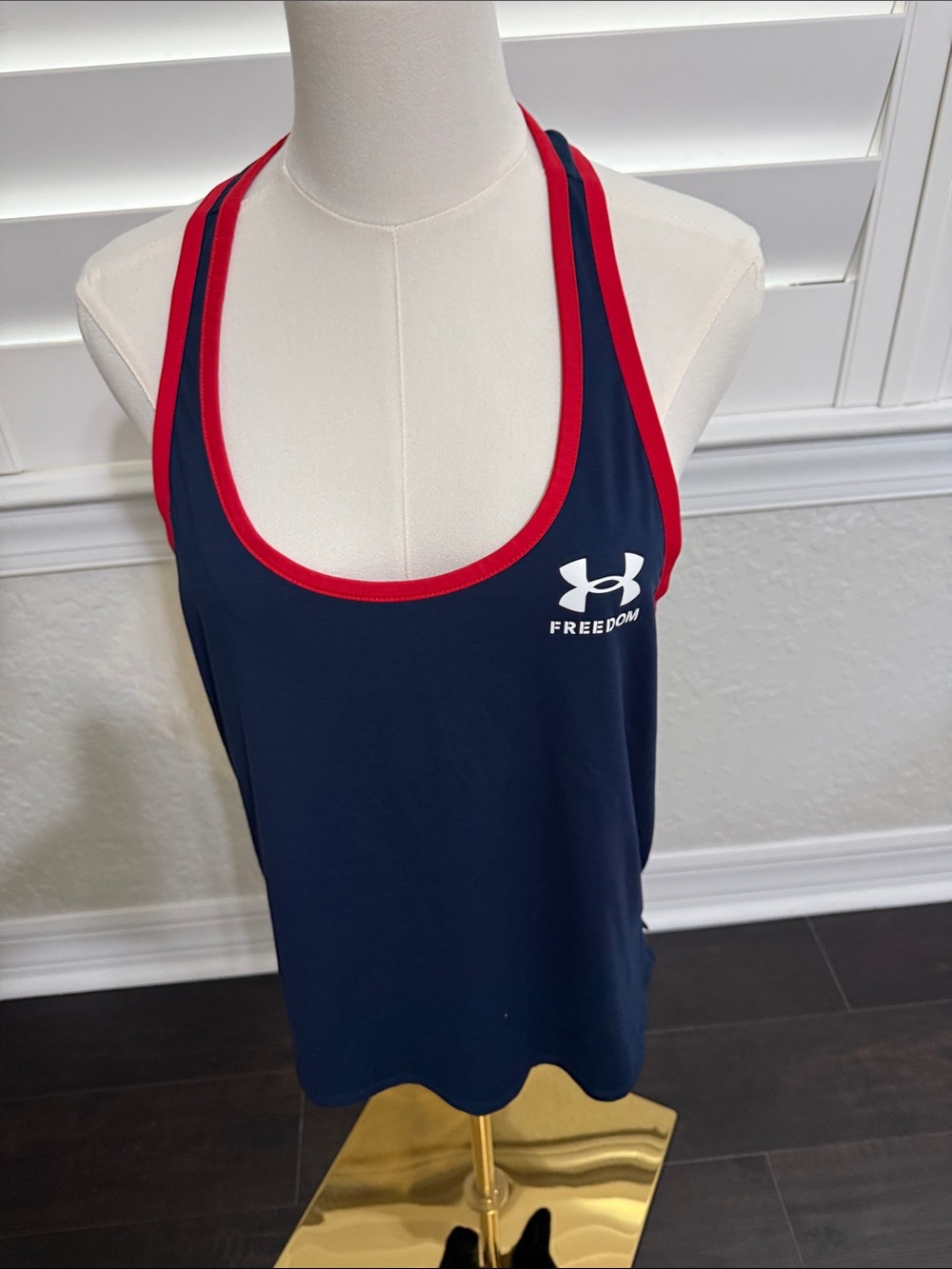 Under Armour Navy Tank with Red Trim - Freedom Logo